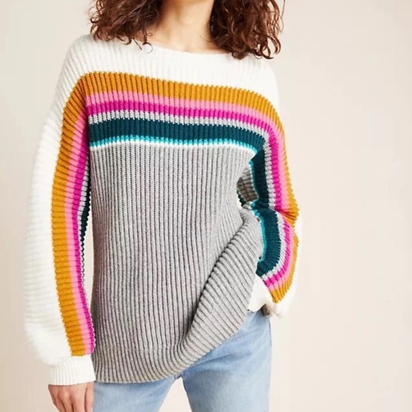 Anthropologie Sweaters - Anthropologie Sophie Ribbed Sweater Women’s M Striped Knit